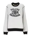 Dolce & Gabbana Round Neck Long-sleeved Sweatshirt In Gray