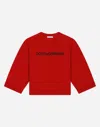 Dolce & Gabbana Round-neck Pullover With Logo Embroidery In Red