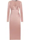 Dolce & Gabbana Round-neck Satin Midi Dress In Pink