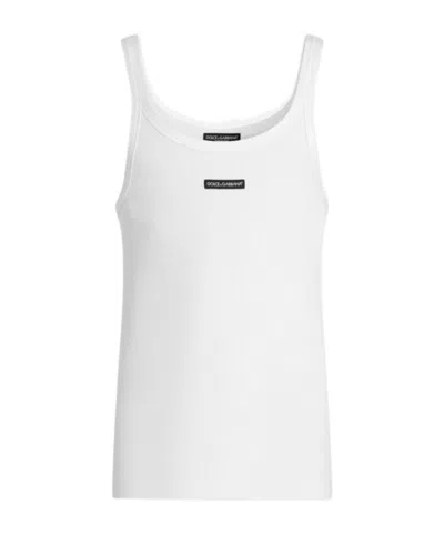 Dolce & Gabbana Round Neck Sleeveless Vest In White