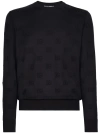 DOLCE & GABBANA ROUND-NECK SWEATER WITH ALL-OVER DG