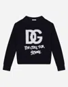 Dolce & Gabbana Round-neck Sweater With Dg Logo Inlay In Multicolor