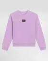 Dolce & Gabbana Round-neck Sweatshirt With Branded Tag In Lilac