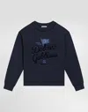 Dolce & Gabbana Round-neck Sweatshirt With Dolce&gabbana Logo In Blue
