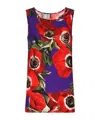 Dolce & Gabbana Anemone Silk-blend Charmeuse Top In Multicolor