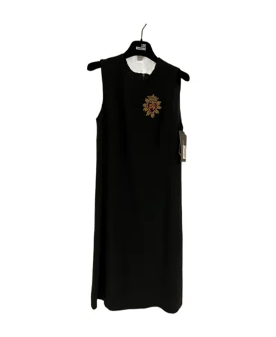 Dolce & Gabbana Round-necked Sleeveless Dress In Black