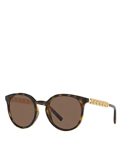 Dolce & Gabbana Women's 52mm Round Sunglasses In Havana