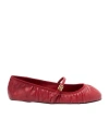 Dolce & Gabbana Nappa Leather Ballet Flats With Logo Buckle In Red
