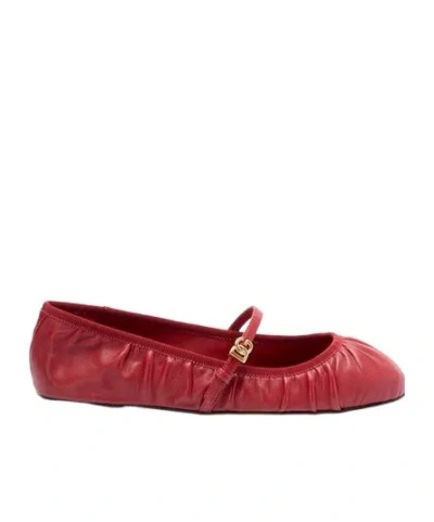 DOLCE & GABBANA DOLCE  GABBANA DG LOGO PLAQUE BALLET FLATS
