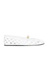 Dolce & Gabbana Formale Cutout Leather Ballet Flats In White