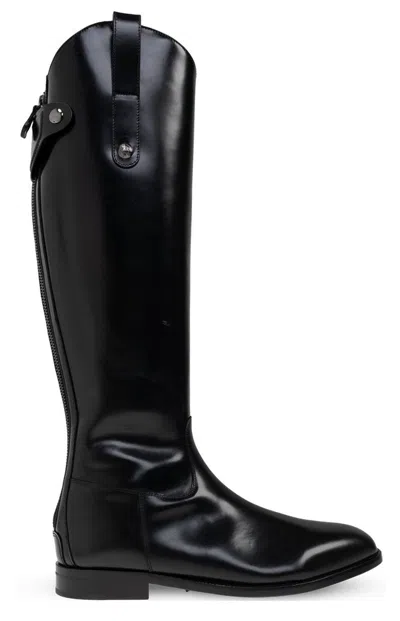 Dolce & Gabbana Leather Knee-high Boots In Black