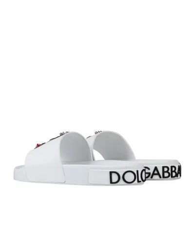 Dolce & Gabbana Round Toe Casual Slippers In White