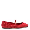 Dolce & Gabbana Nappa Leather Ballet Flats With Logo Buckle In Red