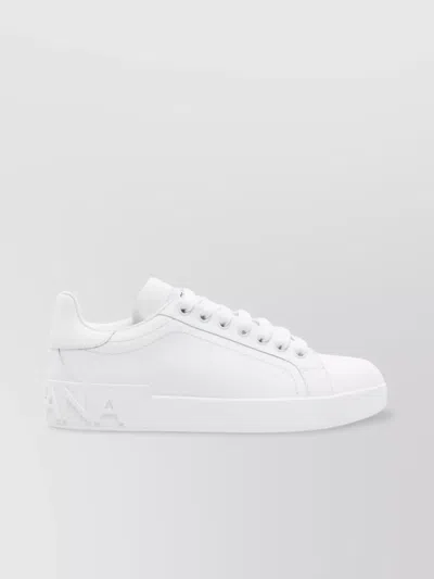 Dolce & Gabbana Round Toe Flat Sole Sneakers