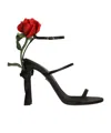 Dolce & Gabbana Keira 105 Satin Sandals With Rose Applique In Black