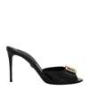 Dolce & Gabbana Logo-plaque Stiletto Sandals In Black