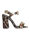 Dolce & Gabbana Satin Sandals With Gemstone Embellishment In Black