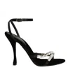Dolce & Gabbana Keira 105 Satin Sandals With Gemstone Embellishments In Black