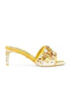 Dolce & Gabbana Keira 60 Majolica Print Crystal Embellished Mules In Yellow