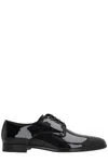 Dolce & Gabbana Black Leather Raffaello Lace-up Shoes In Black