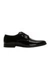 Dolce & Gabbana Black Leather Raffaello Lace-up Shoes In Black
