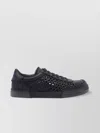 Dolce & Gabbana Round Toe Leather Low Top Sneakers