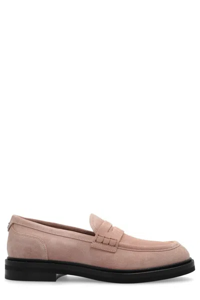 Dolce & Gabbana Suede Penny Loafers In Pink