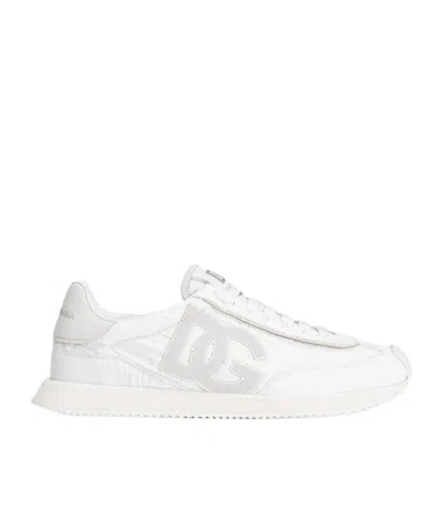 Dolce & Gabbana Round Toe Low-top Casual Shoes In White