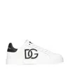 Dolce & Gabbana Dg Logo Patch Leather Sneaker In White