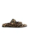 Dolce & Gabbana Leopard-print Sandals In Black