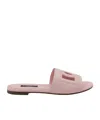 Dolce & Gabbana Round Toe Slippers In Pink