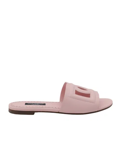 Dolce & Gabbana Round Toe Slippers In Pink