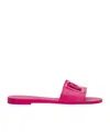 Dolce & Gabbana Bianca Interlock Slide Sandal In Red