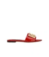 Dolce & Gabbana Round Toe Slippers In Red