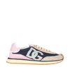Dolce & Gabbana Cushion Sneakers With Mesh And Suede In Nude