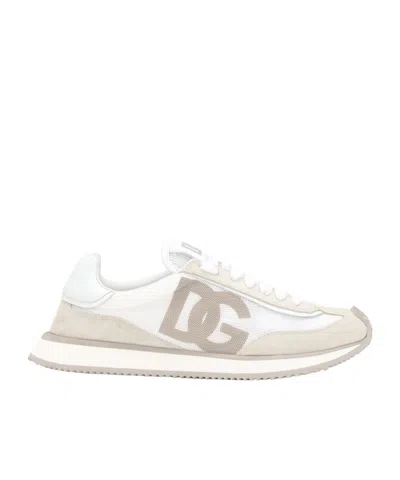 Dolce & Gabbana Mixed-material Dg Cushion Sneakers In White