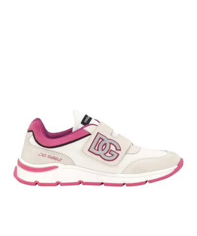 Dolce & Gabbana Kids' Round Toe Sneakers In White