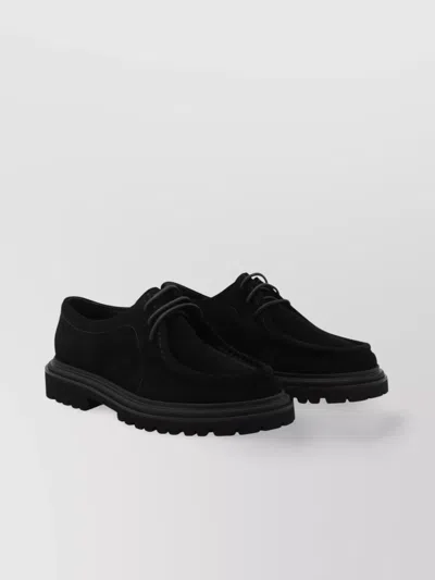 DOLCE & GABBANA ROUND TOE SUEDE BROGUES WITH RUBBER SOLE