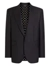 Dolce & Gabbana Rounded Lapel Wool Jacket With Button Front In Black