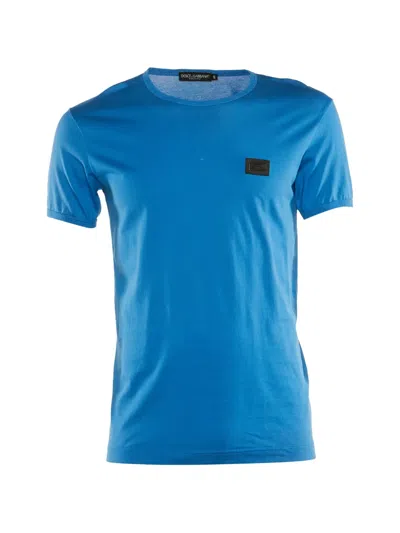 Pre-owned Dolce & Gabbana Round-neck Cotton T-shirt In Blue