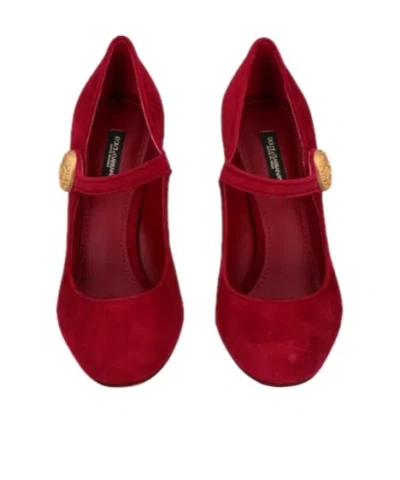 Dolce & Gabbana Roundtoe Mary Jane Flats In Black