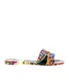Dolce & Gabbana Round-toe Slippers In Multi