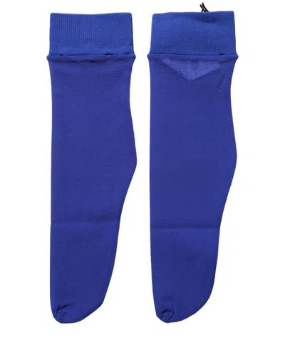 Dolce & Gabbana Royal Blue Mid Calf Sheer Nylon Accessory Socks