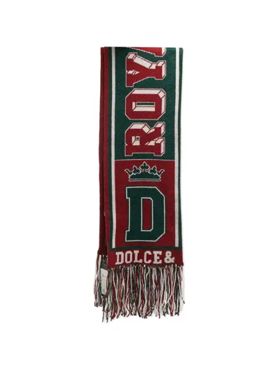 Pre-owned Dolce & Gabbana Royal Love Scarf In Red