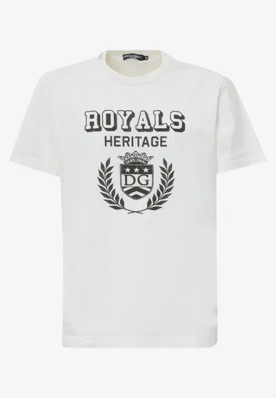 Dolce & Gabbana Royals Heritage Crewneck T-shirt In White