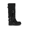 Dolce & Gabbana Rubber And Leather High Boots In Black
