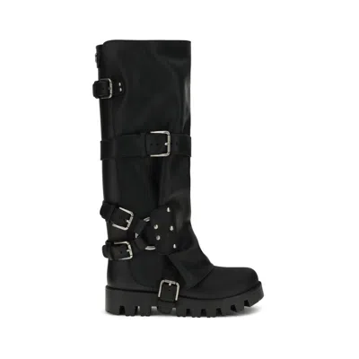 DOLCE & GABBANA RUBBER AND LEATHER HIGH BOOTS