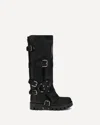 Dolce & Gabbana Rubber And Leather High Boots In Black