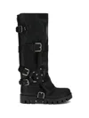 Dolce & Gabbana Rubber And Leather High Boots In Black