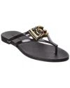 Dolce & Gabbana Women Black Thong Sandals With Logo Plaque On The Front In Rubber Woman In Black